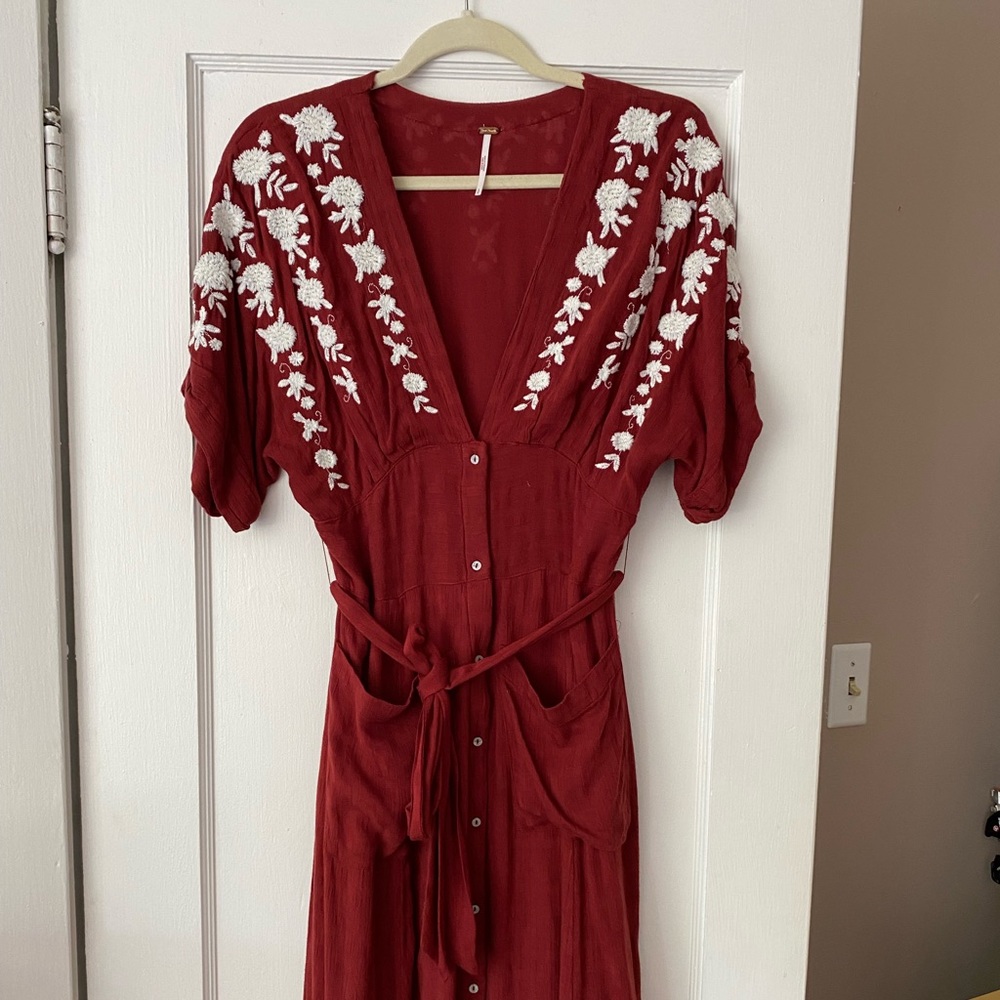 Free People, Embroidered Top, Boho